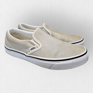 Vans Slip On Glitter Shimmer Suede‎ Casual Fashion Sneakers Women Size 6.5